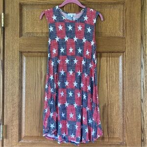 5/$15 Red, White, & Blue Patriotic Sleeveless Swing Dress Small